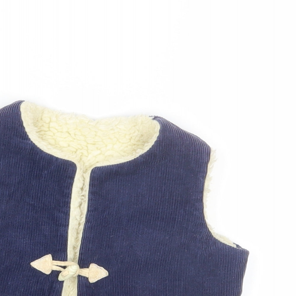 Close-up detail of Debenhams girls’ blue gilet snowsuit, size 3, years