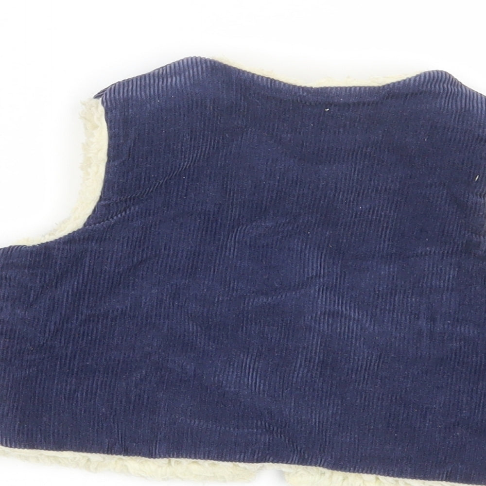 Brand and care label for Debenhams girls’ blue gilet snowsuit, size 3, years