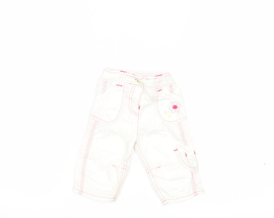 M&S Baby White   Cargo Trousers Size 3-6 Months