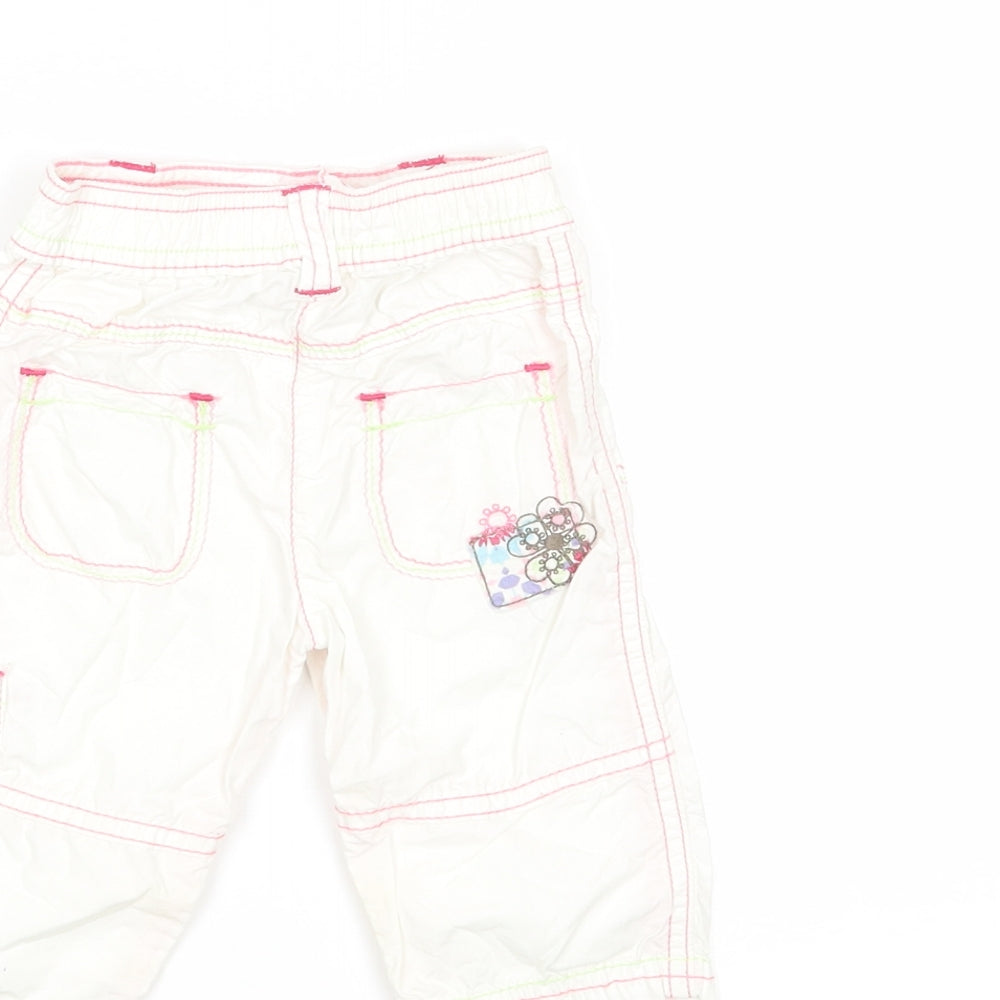 M&S Baby White   Cargo Trousers Size 3-6 Months
