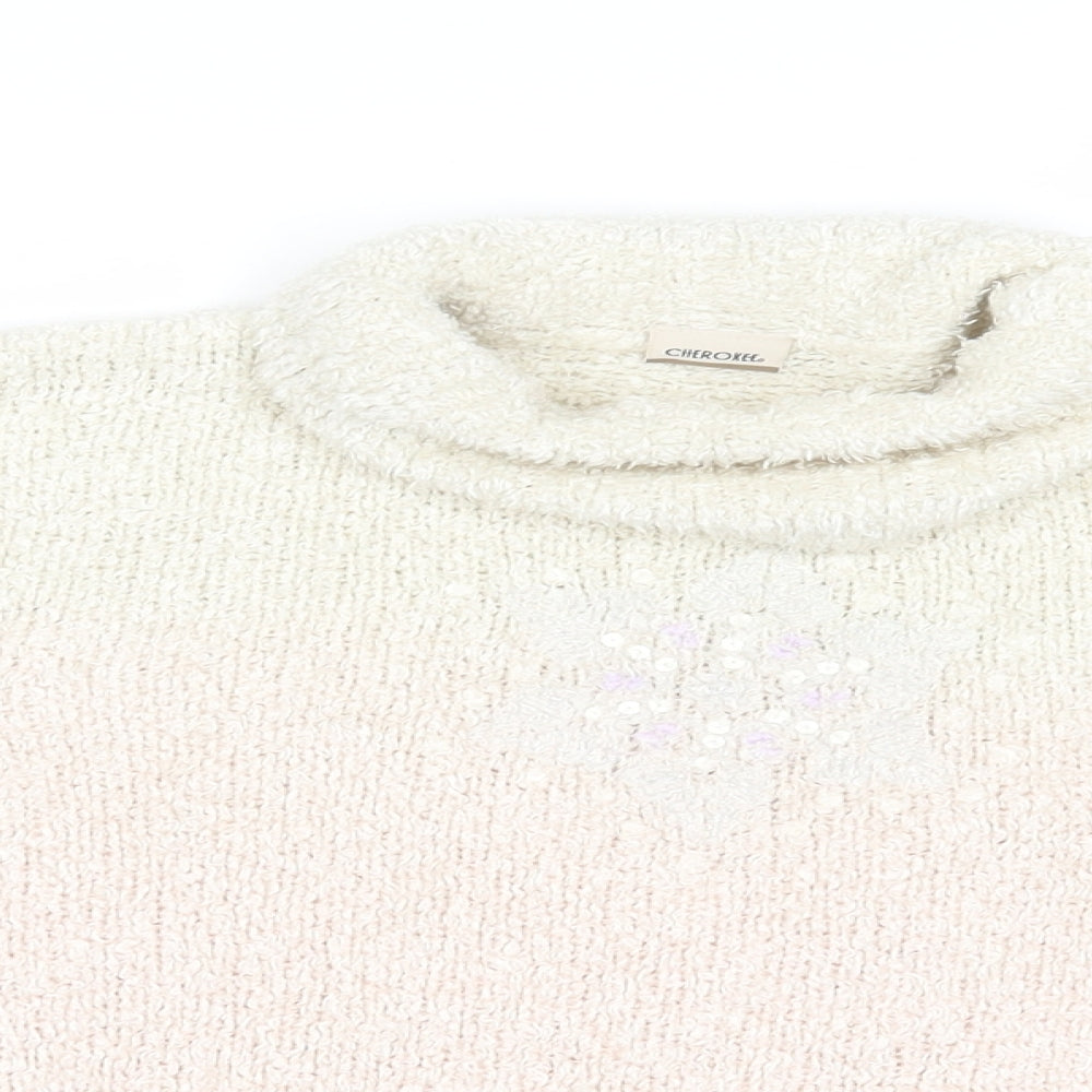 Cherkee Girls Pink   Pullover Jumper Size 5-6 Years  - Snowflake