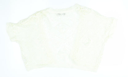 Back view of Atmosphere women’s ivory cardigan jumper, size S