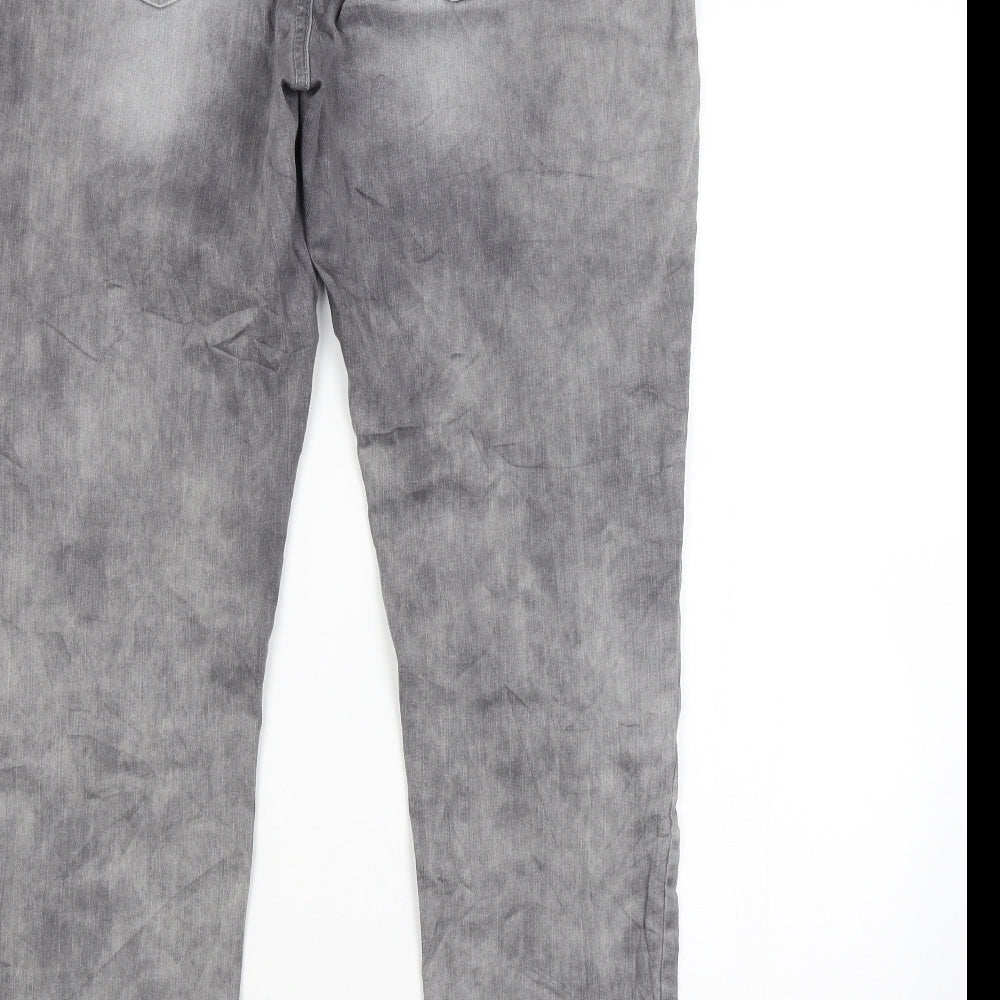 BE YOU Womens Grey   Straight Jeans Size 34 in L29 in
