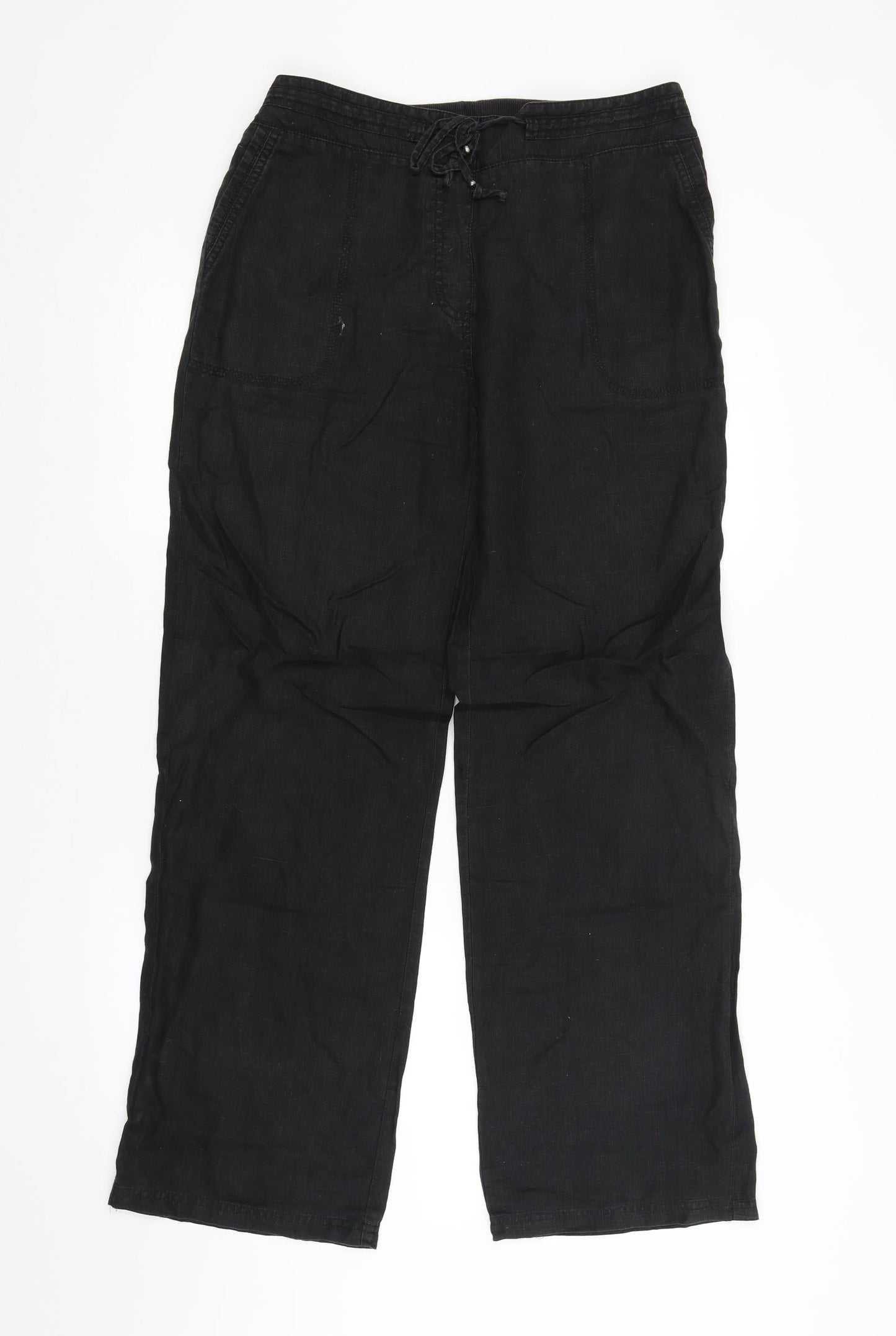 M&S Womens Black   Trousers  Size 16 L28 in