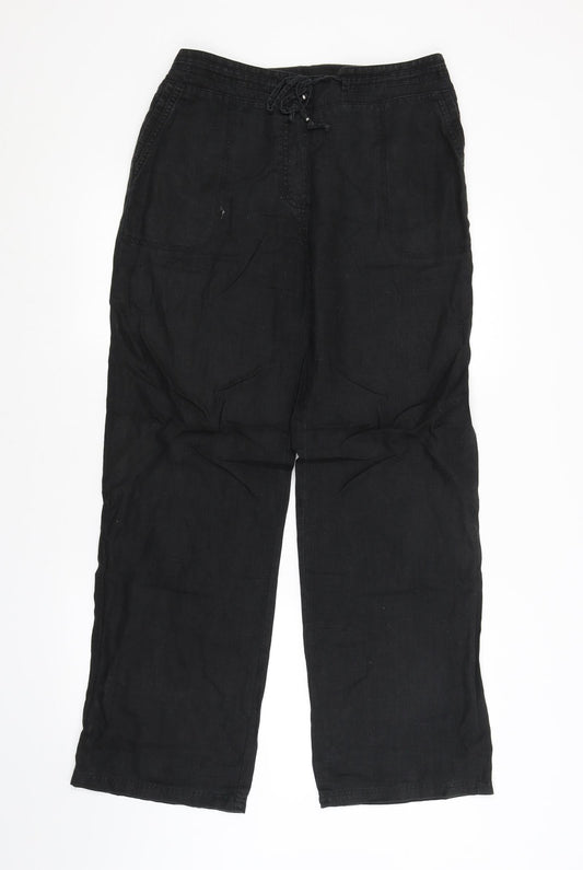 M&S Womens Black   Trousers  Size 16 L28 in