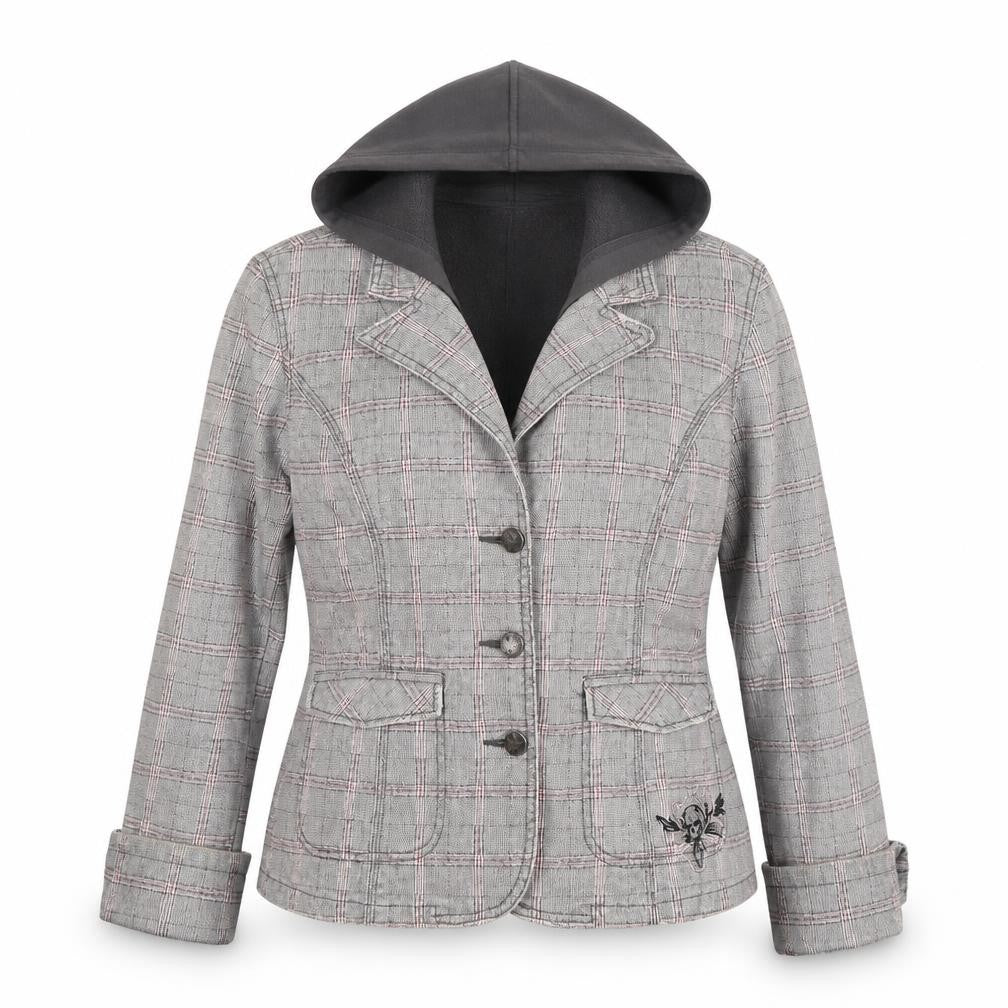 Sublevel Womens Grey Plaid  Jacket  Size L