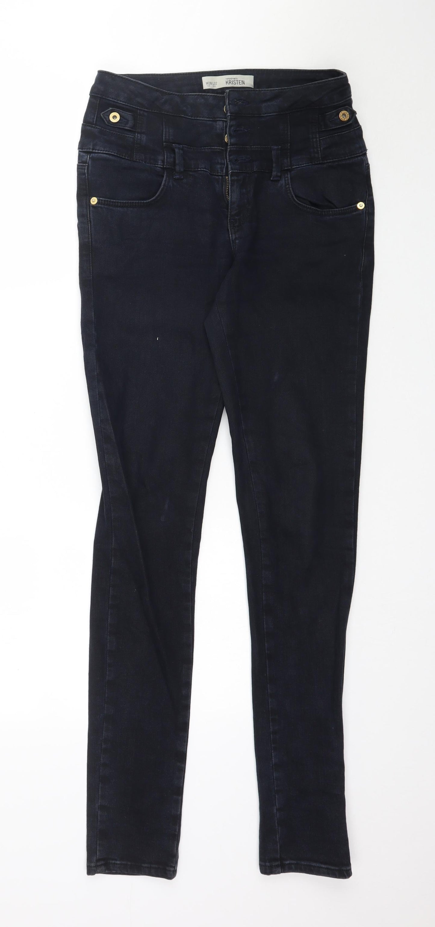 Topshop Womens Blue  Denim Skinny Jeans Size 28 L32 in