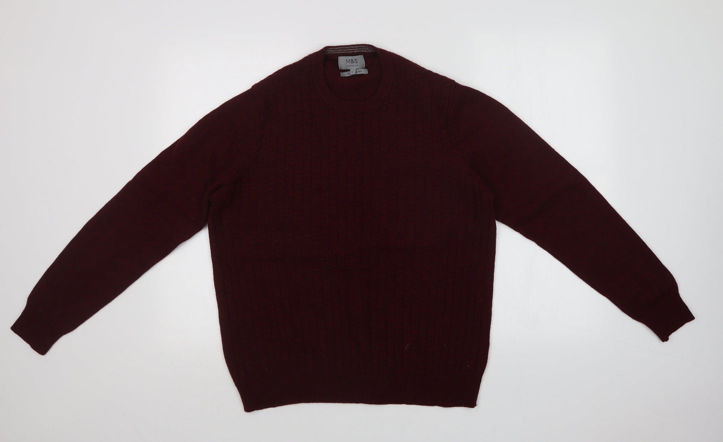 M&S Mens Red Geometric  Pullover Sweatshirt Size L