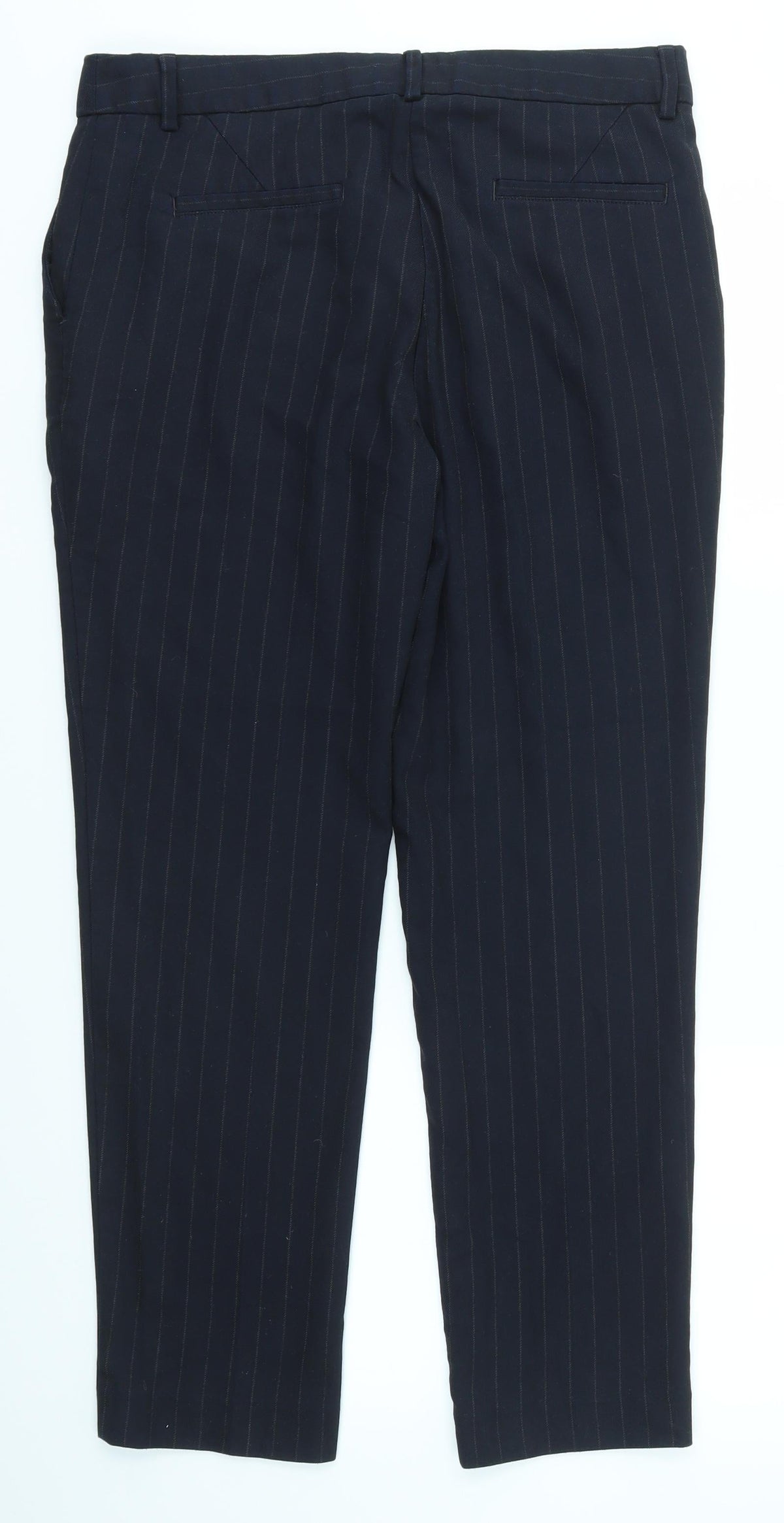 Next Tailoring Womens Black Striped  Trousers  Size 12 L25.5 in