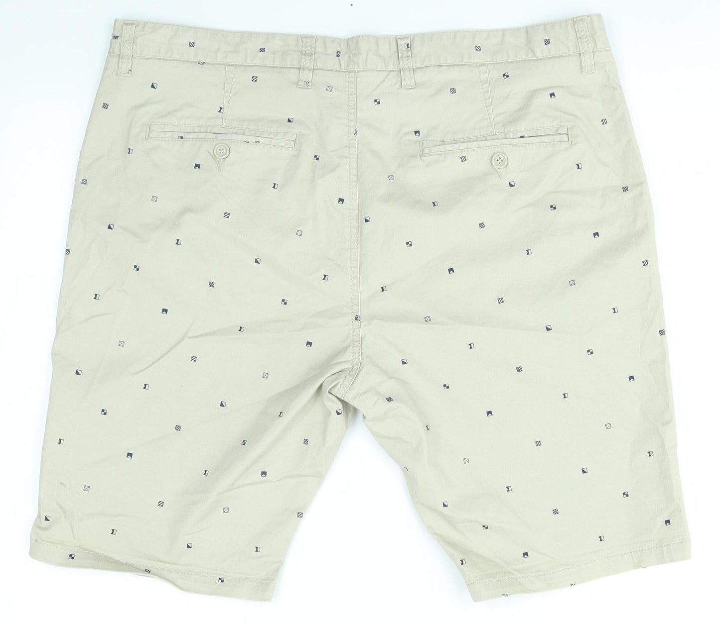 Be Very Womens Beige Geometric  Cut-Off Shorts Size 38