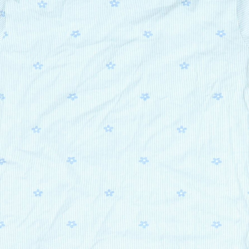 TU Girls Blue Striped  Basic T-Shirt Size 7-8 Years  - Flower
