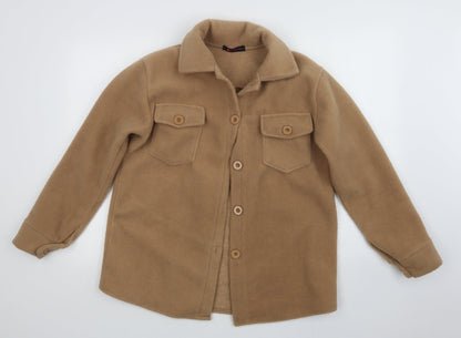 Additional front view of Fashion women’s beige pea coat coat, size S
