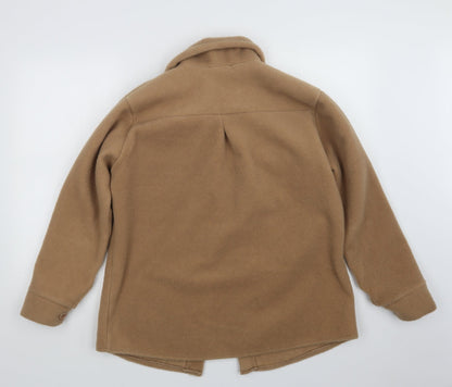 Back view of Fashion women’s beige pea coat coat, size S
