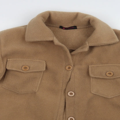 Close-up detail of Fashion women’s beige pea coat coat, size S