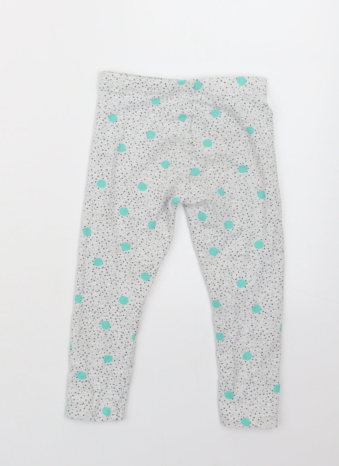 Mothercare Girls Grey Geometric  Capri Trousers Size 2 Years