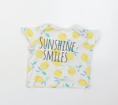 Additional front view of F&F girls’ yellow geometric basic t-shirt, size 2-3, years