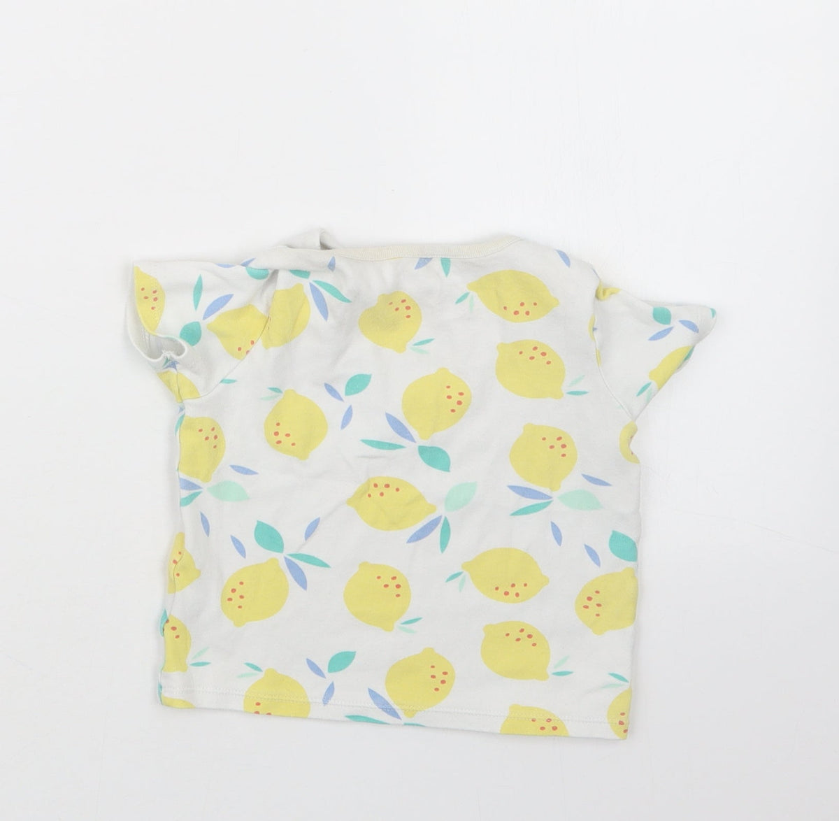 Back view of F&F girls’ yellow geometric basic t-shirt, size 2-3, years