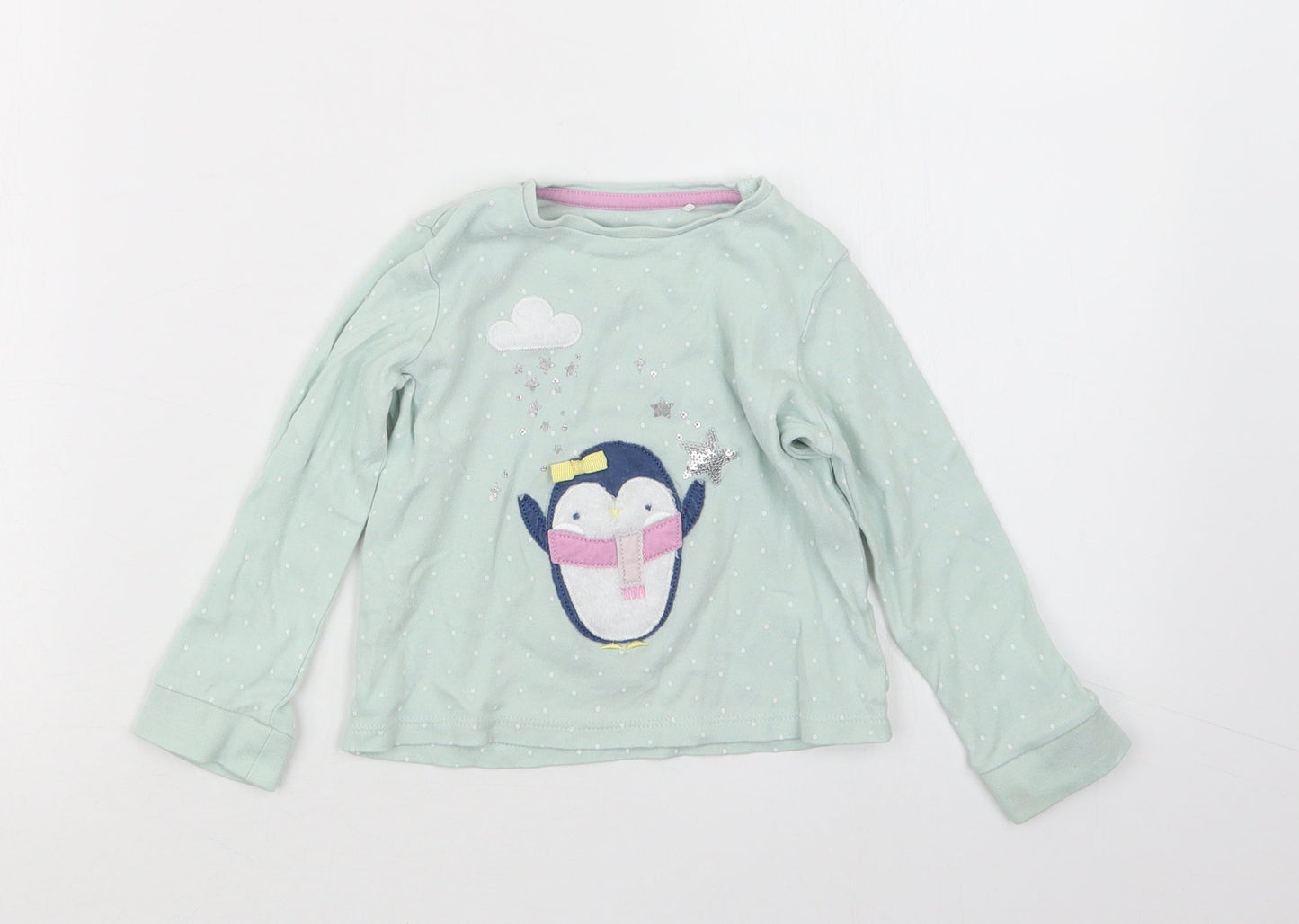 Mini Club Girls Green Geometric  Babydoll Pyjama Top Size 18-24 Months