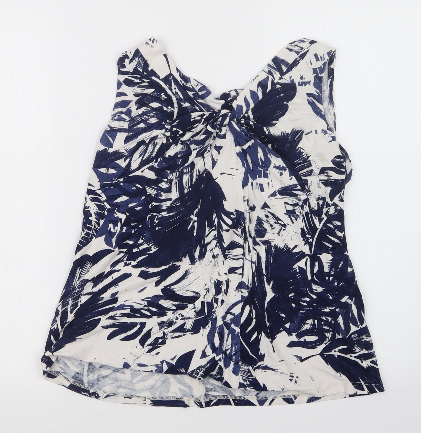 Soon Womens Blue Geometric  Basic Button-Up Size 12