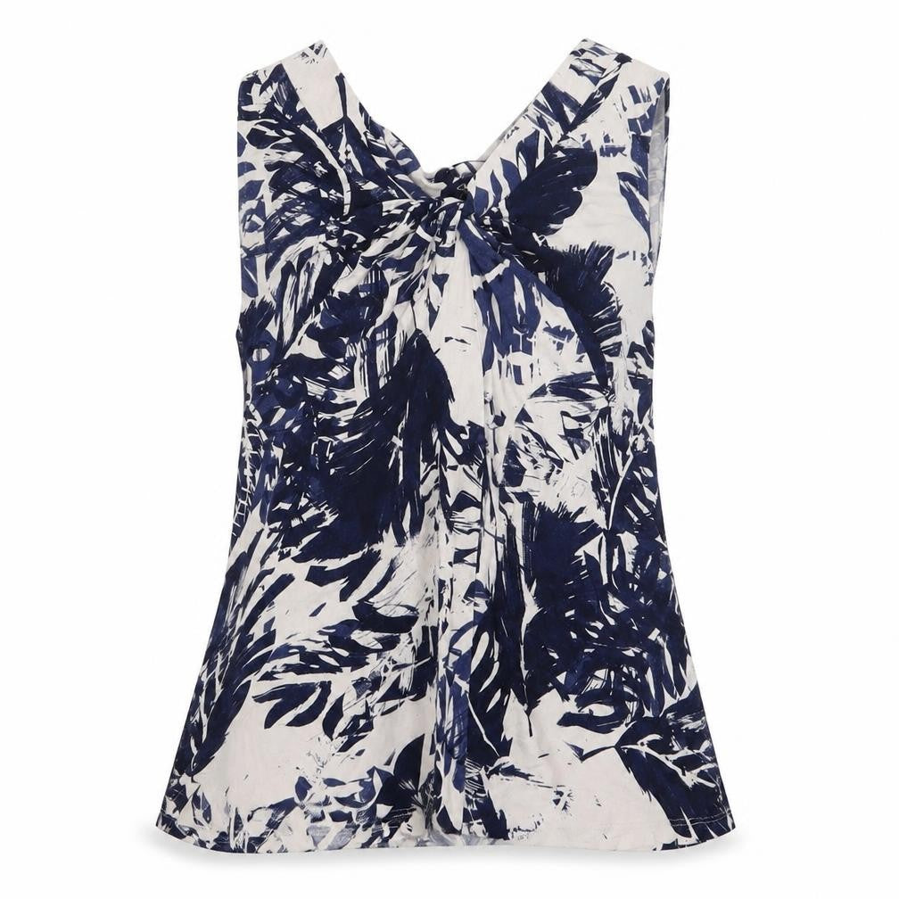 Soon Womens Blue Geometric  Basic Button-Up Size 12