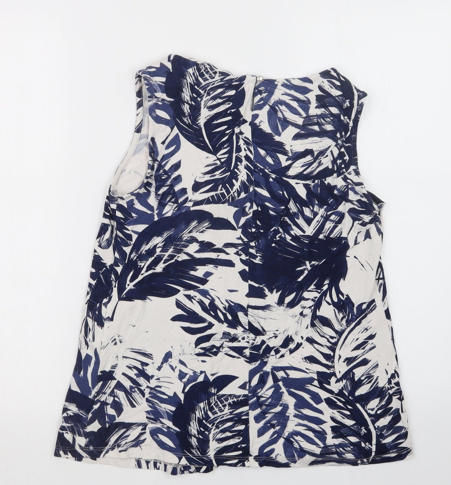 Soon Womens Blue Geometric  Basic Button-Up Size 12