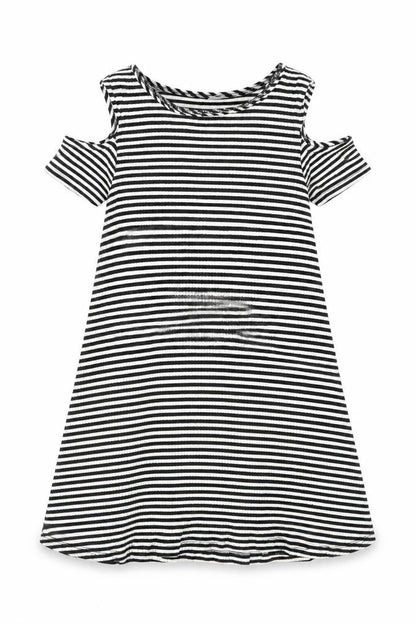 F&F Girls Black Striped  A-Line  Size 8-9 Years