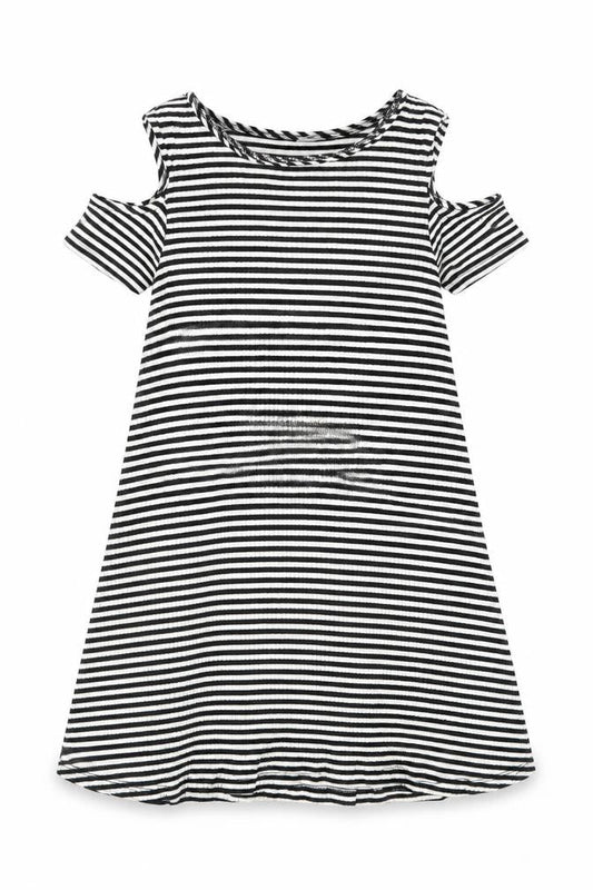 F&F Girls Black Striped  A-Line  Size 8-9 Years