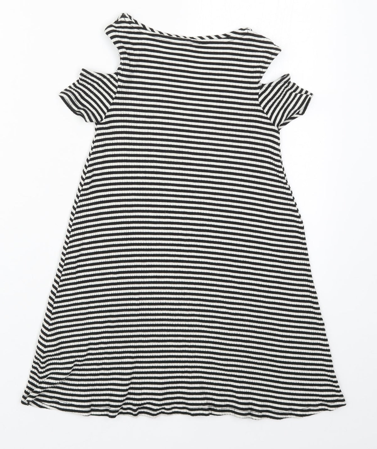 F&F Girls Black Striped  A-Line  Size 8-9 Years