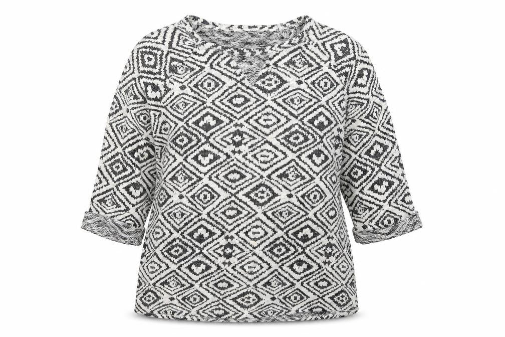 Matalan Womens Grey Geometric  Pullover Jumper Size 14
