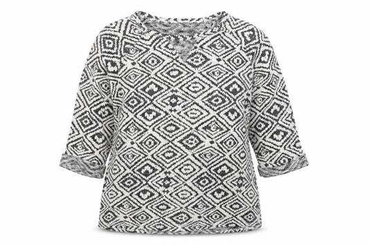 Matalan Womens Grey Geometric  Pullover Jumper Size 14