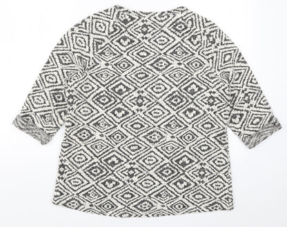 Matalan Womens Grey Geometric  Pullover Jumper Size 14