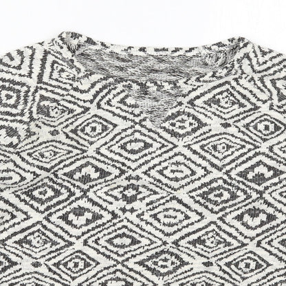 Matalan Womens Grey Geometric  Pullover Jumper Size 14