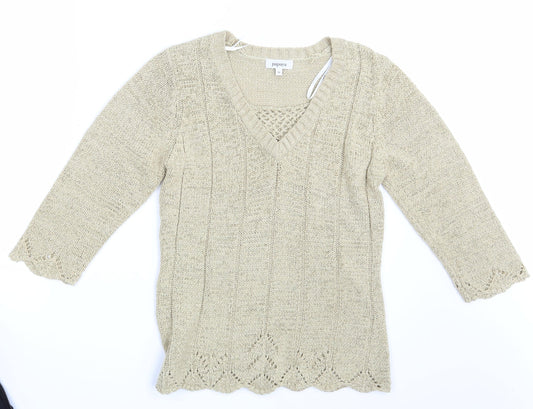 Papaya Womens Beige   Pullover Jumper Size 10