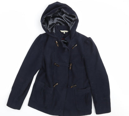 Front view of Red Herring women’s blue overcoat coat, size UK 10