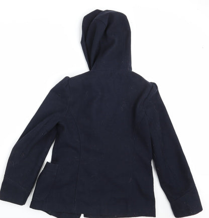 Back view of Red Herring women’s blue overcoat coat, size UK 10