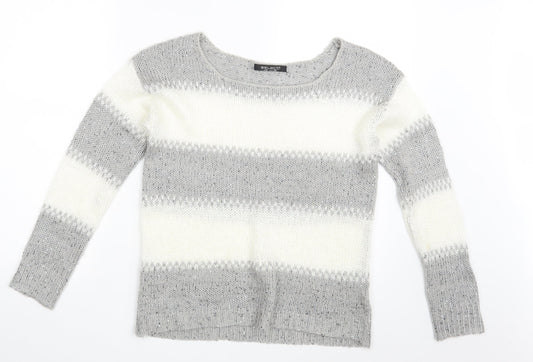 Select Womens Grey Striped  Pullover Jumper Size 10