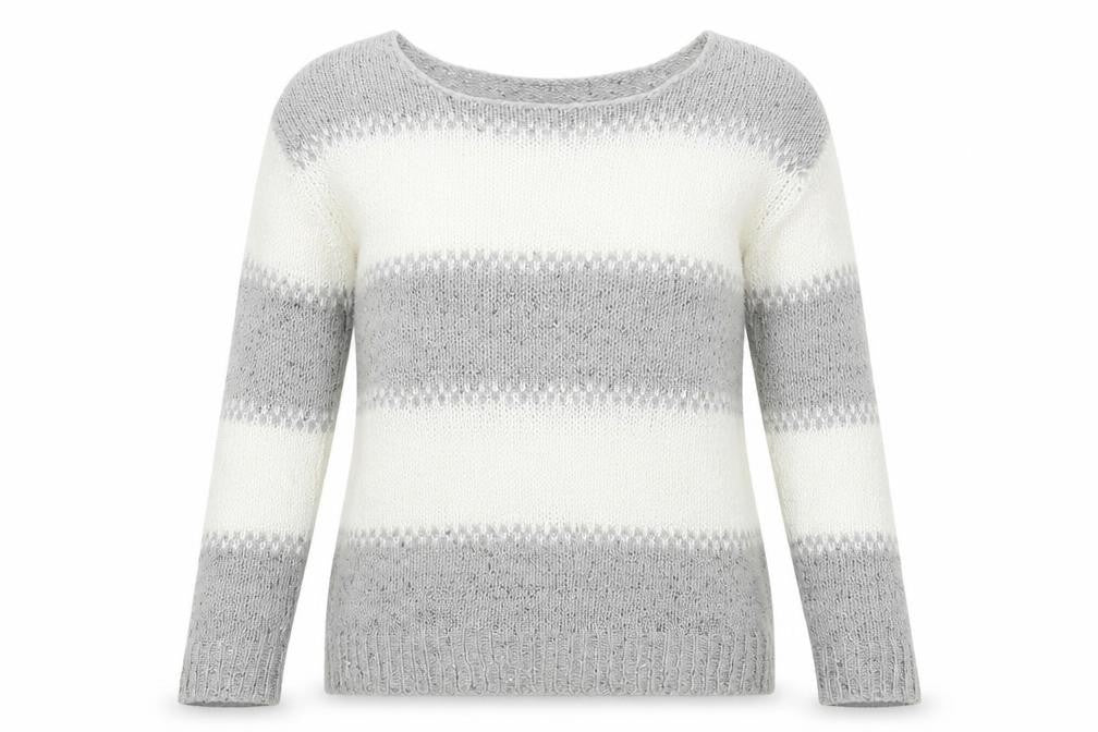 Select Womens Grey Striped  Pullover Jumper Size 10