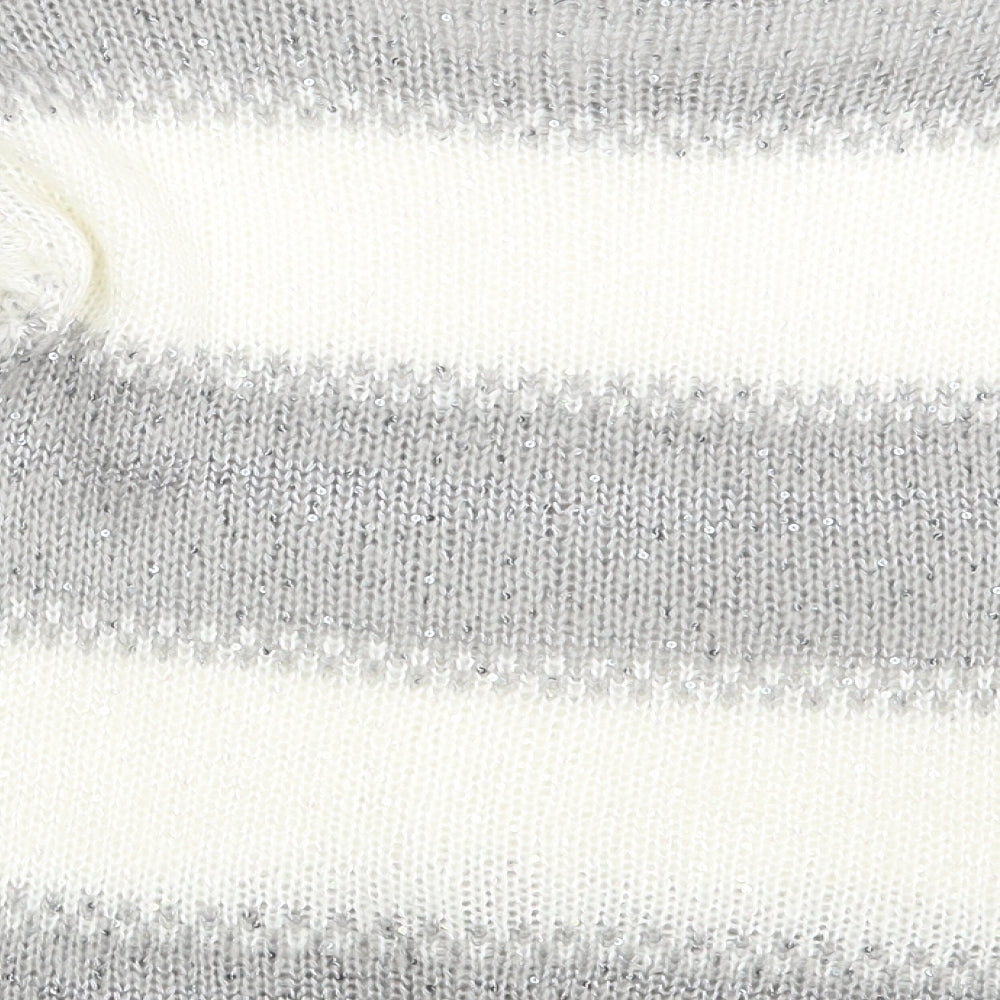 Select Womens Grey Striped  Pullover Jumper Size 10