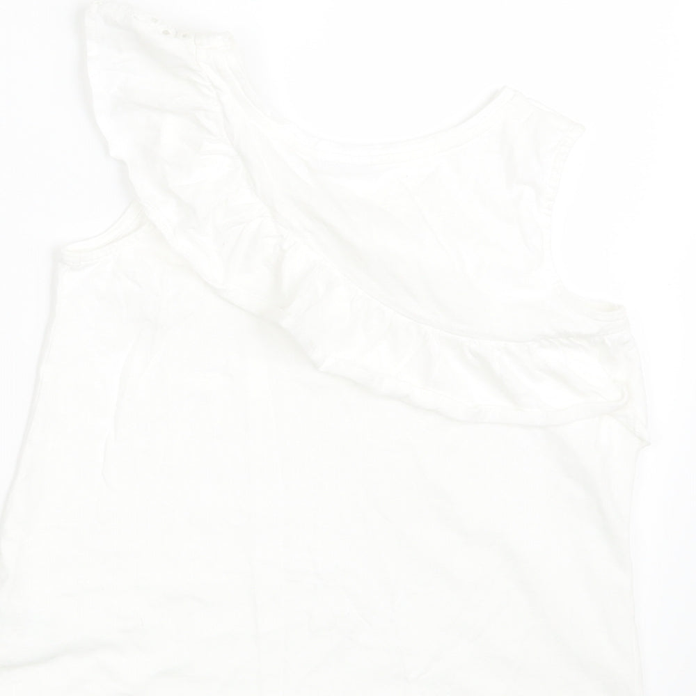 Matalan Girls White   Basic T-Shirt Size 12 Years