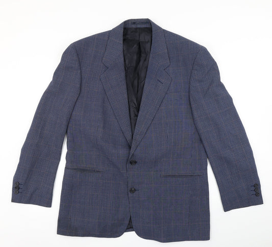 Greenwoods Mens Blue Plaid  Jacket Blazer Size 40