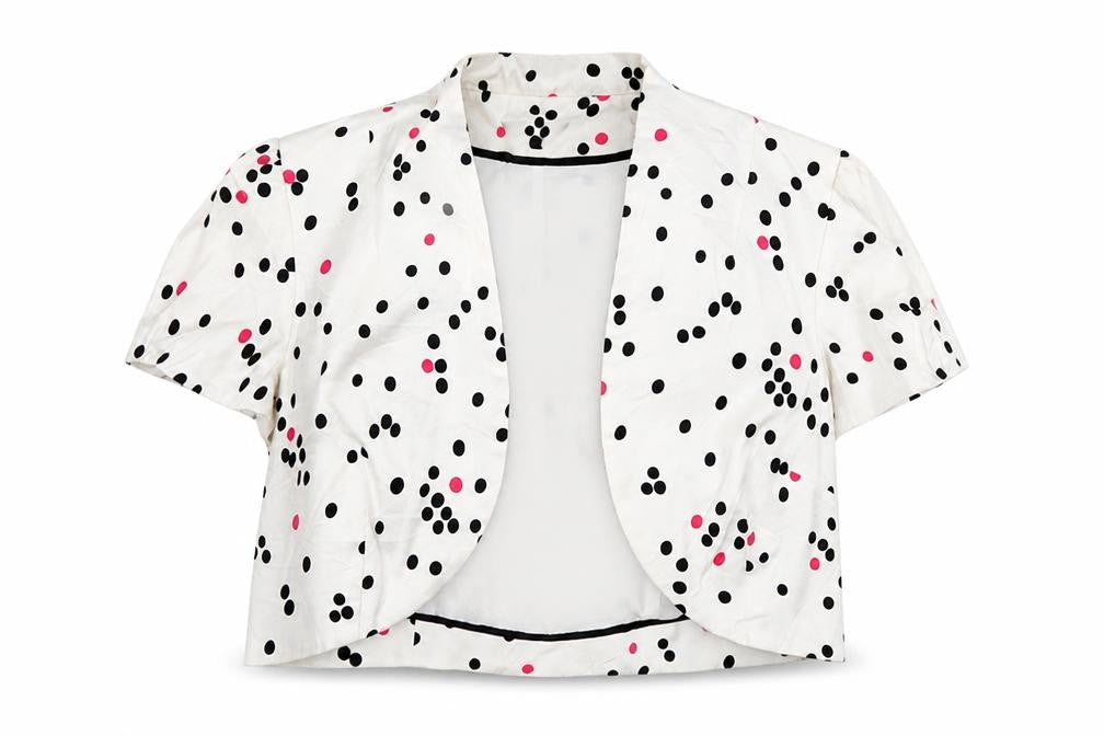 Coast Womens White Spotted  Jacket Blazer Size 12