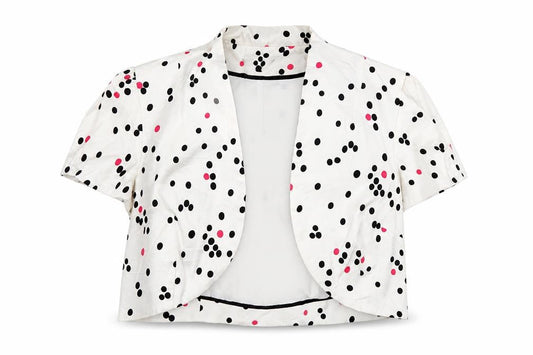 Coast Womens White Spotted  Jacket Blazer Size 12