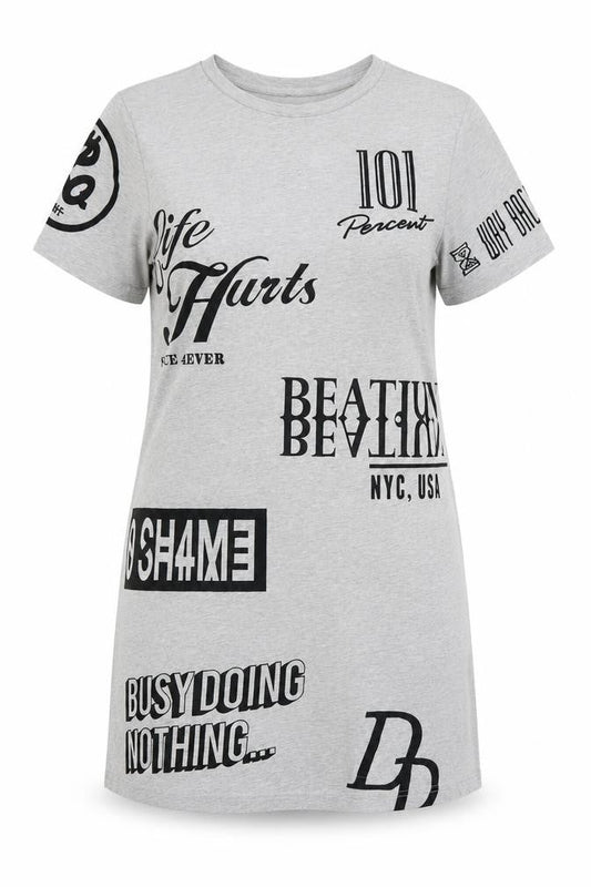 Divided Womens Grey   T-Shirt Dress  Size S