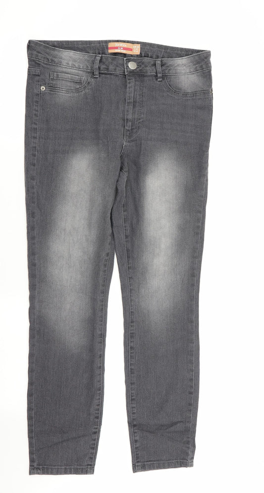 Janina Womens Grey   Skinny Jeans Size 14 L29 in