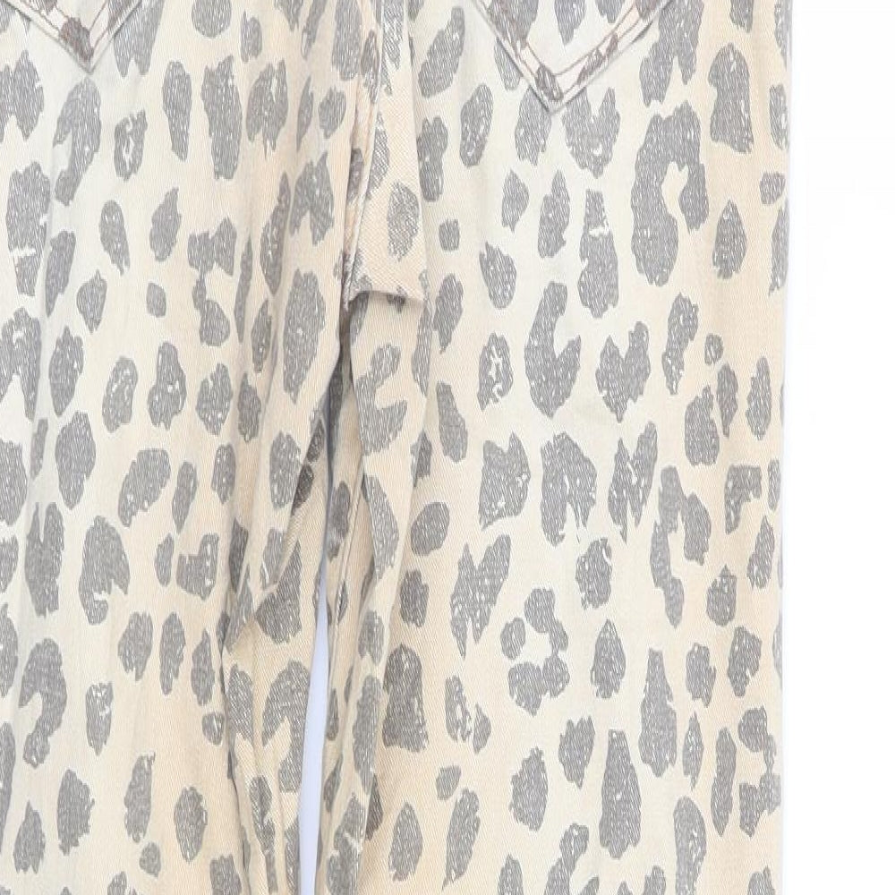 yesyes Womens Multicoloured Animal Print  Skinny Jeans Size 8 L30 in