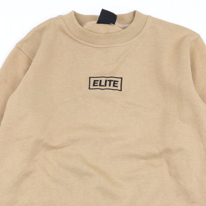 elite Mens Beige   Pullover Jumper Size M