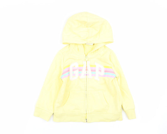 Preloved Gap Girls Yellow   Full Zip Jumper Size 2 Years - Front