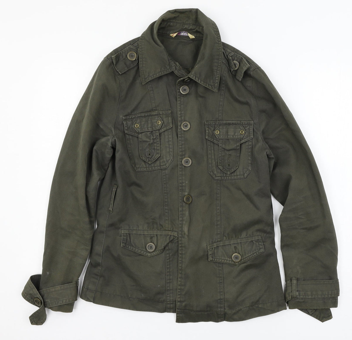 Additional front view of Papaya women’s green jacket, size UK 10