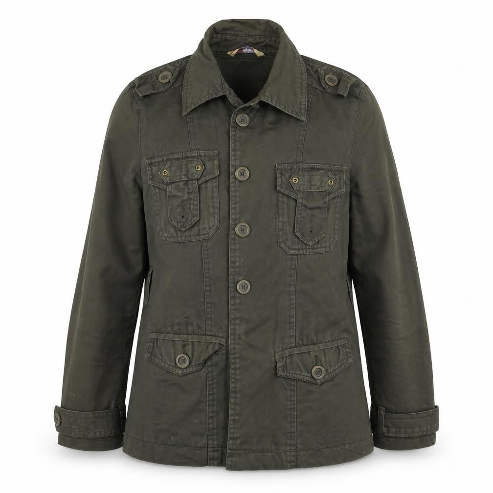 Front view of Papaya women’s green jacket, size UK 10