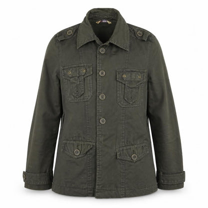 Front view of Papaya women’s green jacket, size UK 10